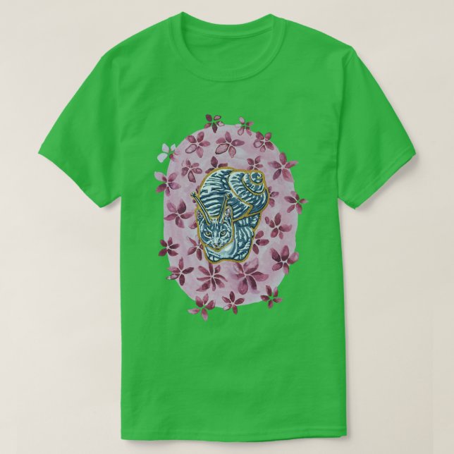 Camiseta Cinza Tabby Cat Snail (Frente do Design)