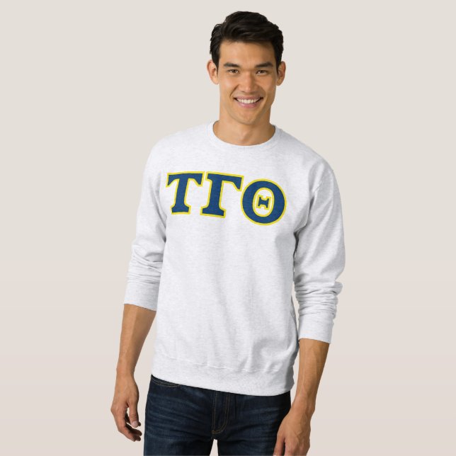 Camiseta Cinza Tau Gamma Theta - Letras coloridas (Frente Completa)