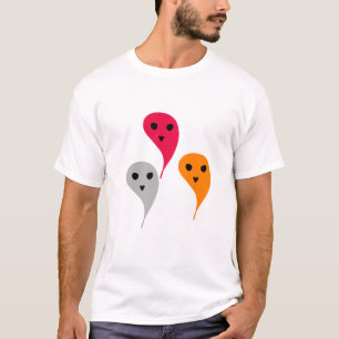 Camiseta Cinza vermelha alaranjada padrão do fantasma das h