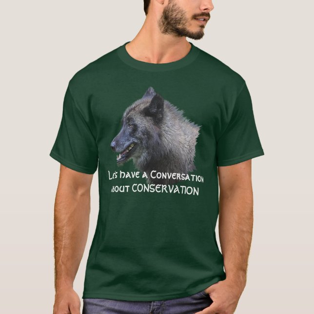 Camiseta Cinza Wolf Conservation Wildlife Supporter T-Shirt (Frente)