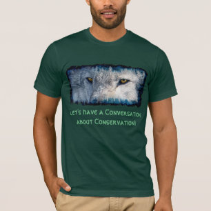 Camiseta Cinza Wolf Eyes Wildlife Conservation T-Shirt