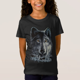 Camiseta Cinza Wolf Kids - Brilha na impressão escura