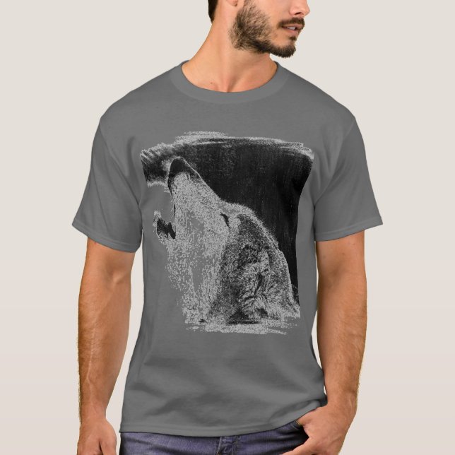 Camiseta Cinza Wolf Sketch (Frente)