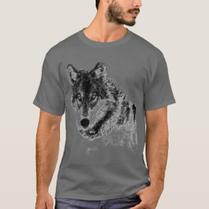 Camiseta Cinza Wolf Sketch
