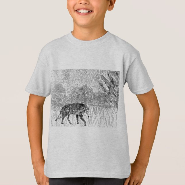 Camiseta Cinza Wolf Wild Animal (Frente)