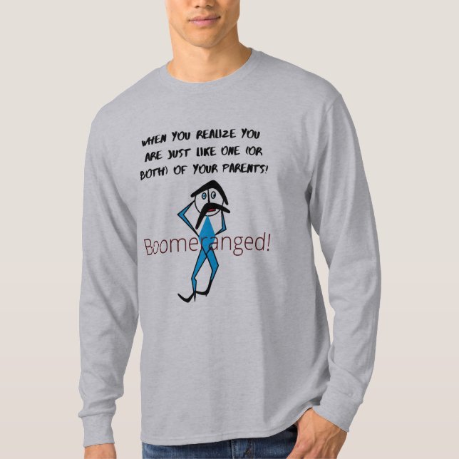 Camiseta Cinzas "Assim Como Seus Pais" Bumerangadas (Frente)