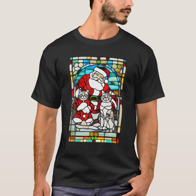 Camiseta Cinzas de Arte de Janela de Vidro Manchadas por Ga (Frente)