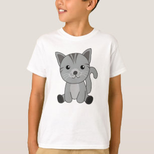 Camiseta Cinzas De Gato Gatinho Peles De Peles De Nariz
