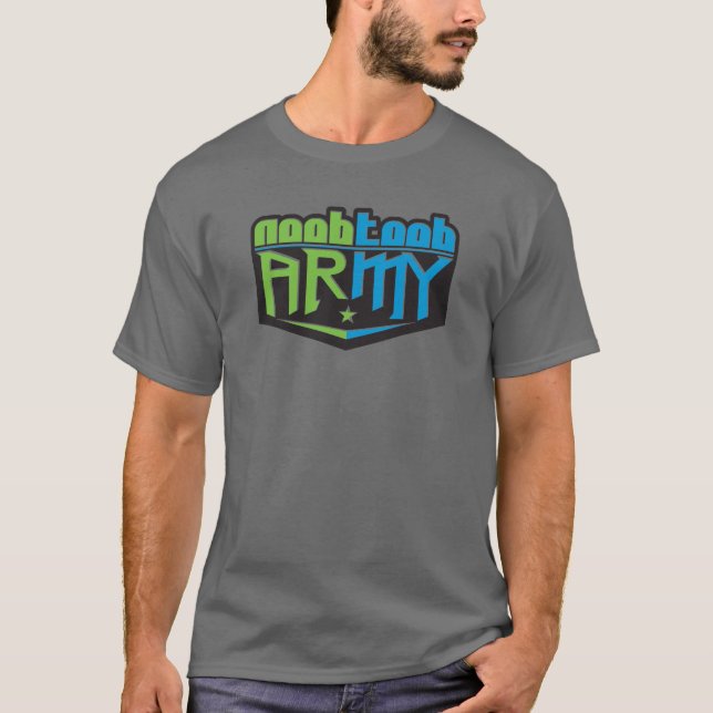 Camiseta Cinzas do exército de Noobtoob (Frente)