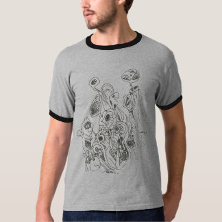 Camiseta Cinzas e preto estrangeiros do t-shirt