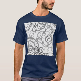 Camiseta Cinzas Monocromáticas Linhas Orgânicas Semádicas C