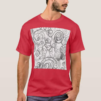 Camiseta Cinzas Monocromáticas Linhas Orgânicas Semádicas C