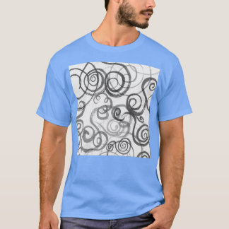 Camiseta Cinzas Monocromáticas Linhas Orgânicas Semádicas C