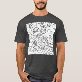 Camiseta Cinzas Monocromáticas Linhas Orgânicas Semádicas C