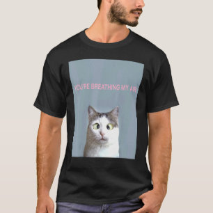 Camiseta Cinzas Sarcásticas E Gatos Brancos Com Média Cruza