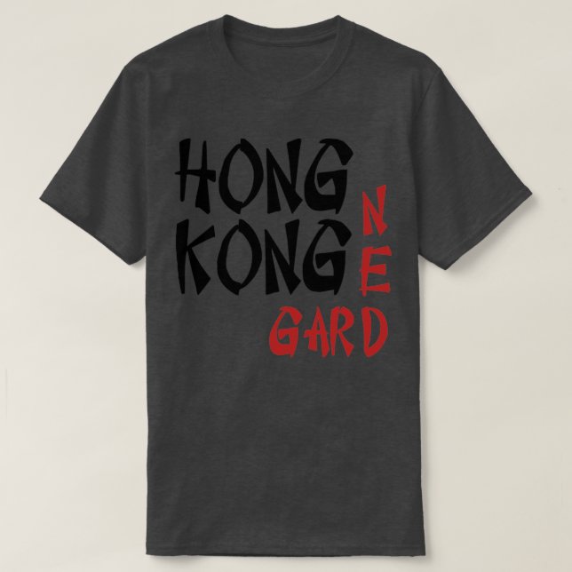 Camiseta Cinzento negro de Hong Kong (Frente do Design)