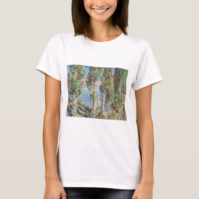 Camiseta Ciprestes de Corfu de John Singer Sargent (Frente)