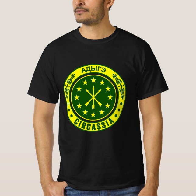 Camiseta Circassiano, bandeira de adiga, Adygea, Bandeira C (Frente)
