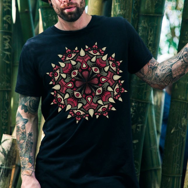 Camiseta Circo de horror preto rosa-gótico macabro (Criador carregado)