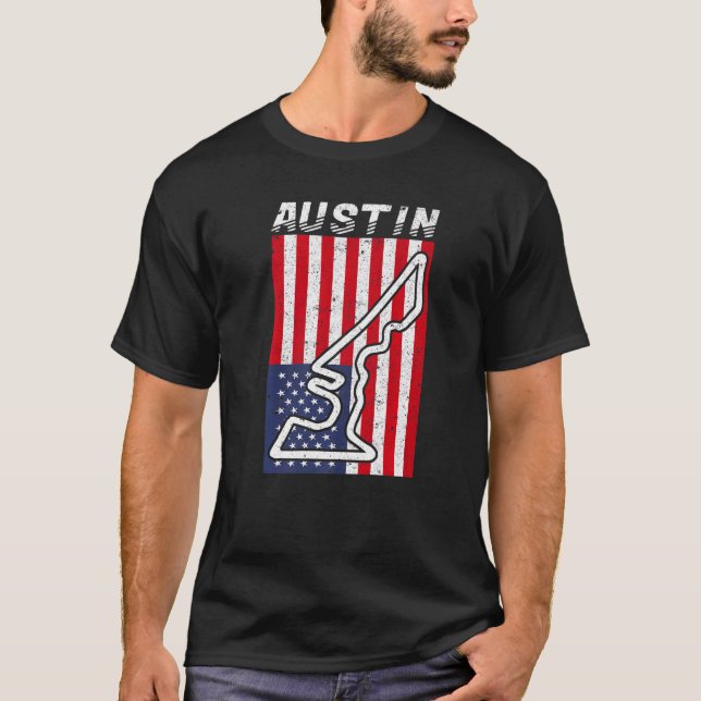 Camiseta Circuito de corridas de Fórmula Austin Texas Carro (Frente)