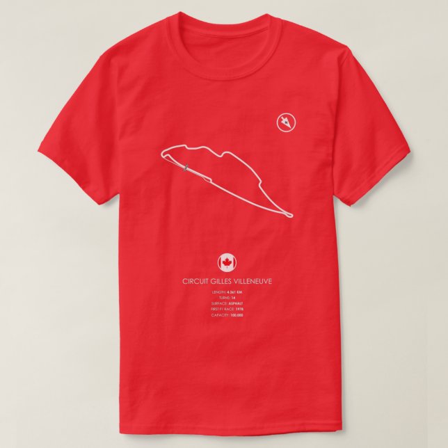 Camiseta Circuito Gilles Villleneuve (Frente do Design)