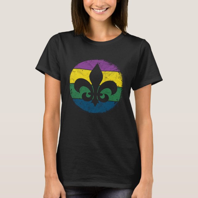 Camiseta Circular Jester Hat Silhouette  Mardi Gras Masquer (Frente)