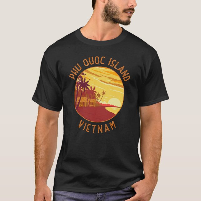 Camiseta Circular Retrovisível do Vietnã da Ilha Phu Quoc (Frente)