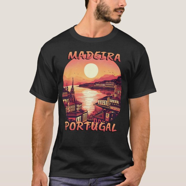 Camiseta Circular Sunset da Cidade de Portugal Madeira (Frente)