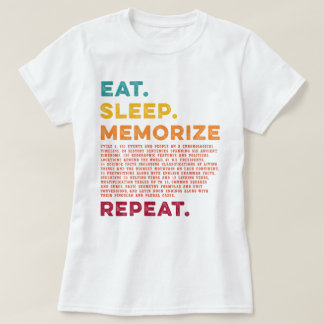 Camiseta Círculo 1 Homeschool Comer Sono Memorizar Repetir