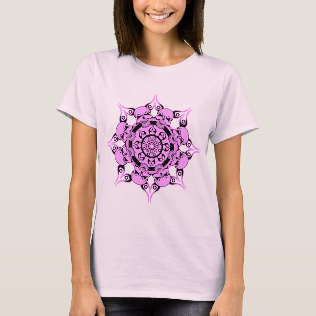 Camiseta Círculo Crânio Rosa (Frente)