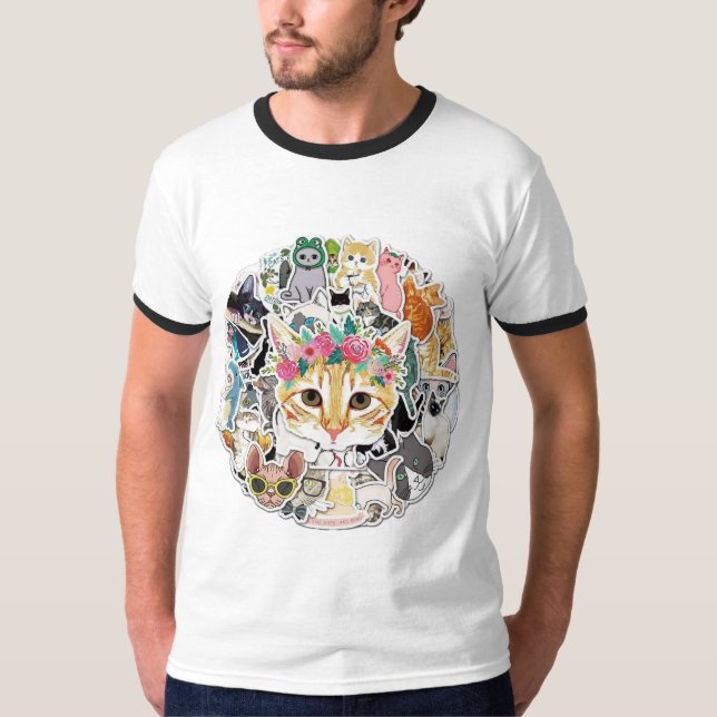 Camiseta Círculo de 50 Geletas de Gato (Frente)