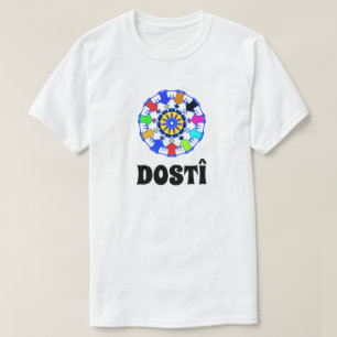 Camiseta círculo de amigos de mãos dadas. amizade