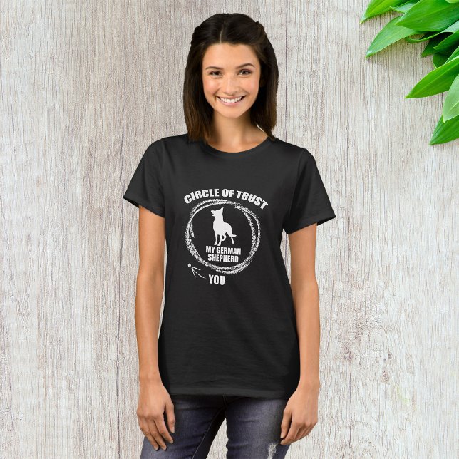 Camiseta Círculo De Confiança Meu German shepherd (Criador carregado)