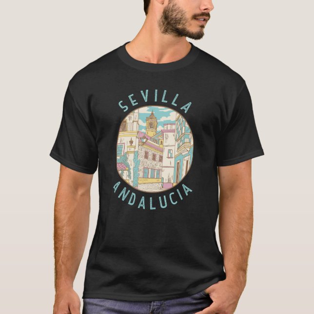 Camiseta Círculo de Distância da Espanha de Sevilha (Frente)