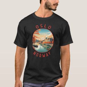 Camiseta Circulo de Distância Retrotraído Oslo Noruega