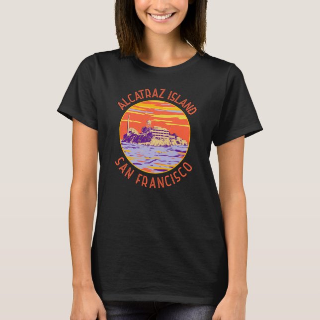 Camiseta Circulo de Distressão da Ilha Alcatraz San Francis (Frente)