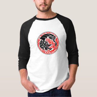 Camiseta Círculo de Dragão - Preto com Fogo Vermelho