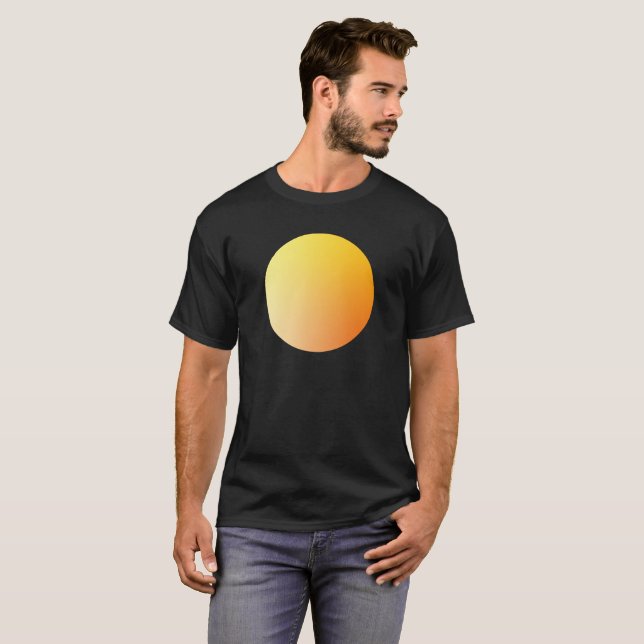 Camiseta Círculo de Gradiente Laranja com Vinheta em Design (Frente Completa)