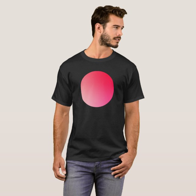 Camiseta Círculo de Gradiente Vermelho com Vinheta em Desig (Frente Completa)