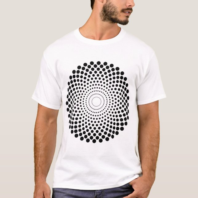 Camiseta Círculo de Meia-Tinta 02 - Preto (Frente)