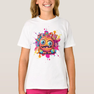 Camiseta Círculo de Monstro do Doces com Escala de Aquarela