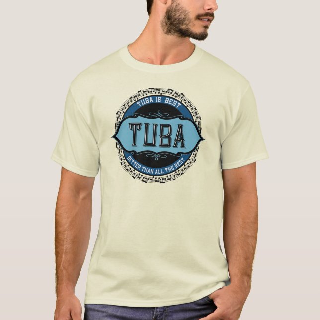 Camiseta Círculo de Nota de Música Tuba (Frente)