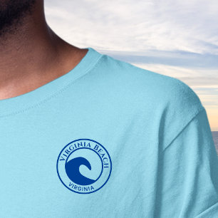 Camiseta Circulo de Onda Blue Ocean Design Virginia Beach