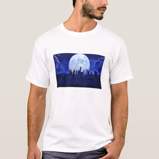 Camiseta círculo de pedra do relâmpago (Frente)