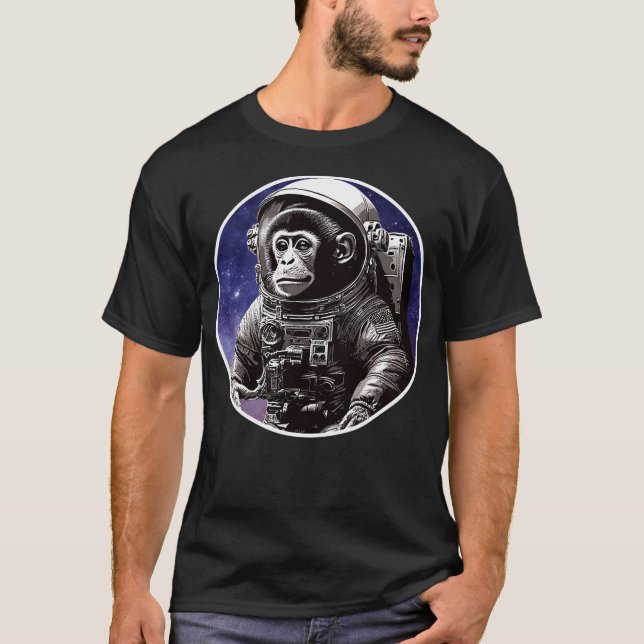 Camiseta Círculo do Astronauta Macaco (Frente)