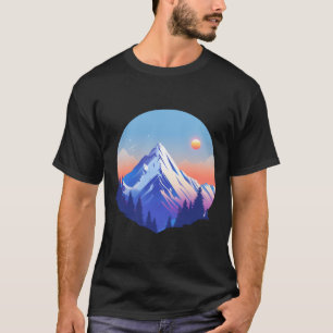 Camiseta Círculo do Pico do Pôr do Sol Alpino