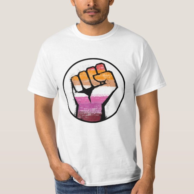 Camiseta Círculo do Punho Orgulho Lésbico (Frente)