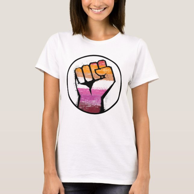 Camiseta Círculo do Punho Orgulho Lésbico (Frente)