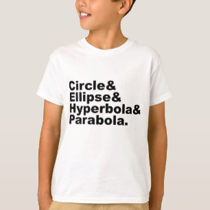 Camiseta Círculo Elipse Hipérbole Parábola Seções Cônicas