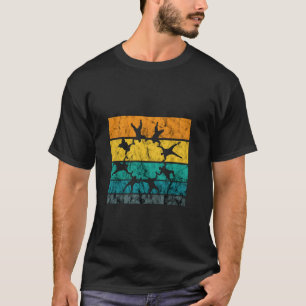 Camiseta Círculo Engraçado de Paraquedismo Vintage Retro Pa